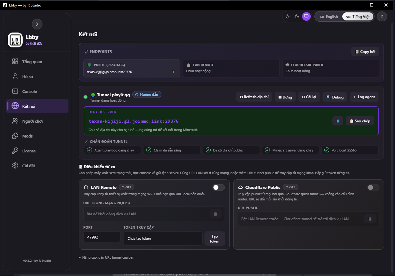 Playit.gg integration in Lbby